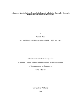 Microwave Assisted Intramolecular Dehydrogenative Dehydro-Diels Alder Approach to Substituted Benzofused Heterocycles