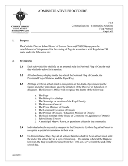 Community Relations Flag Protocol Page 1 of 2