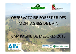 Observatoire Forestier Des Montagnes De L'ain Campagne De Mesures 2015