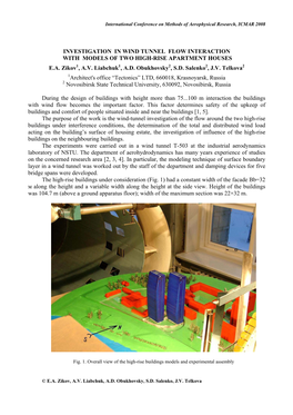Investigation in Wind Tunnel Flow Interaction with Models of Two High-Rise Apartment Houses E.A