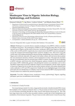 Monkeypox Virus in Nigeria: Infection Biology, Epidemiology, and Evolution