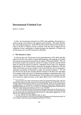 International Criminal Law