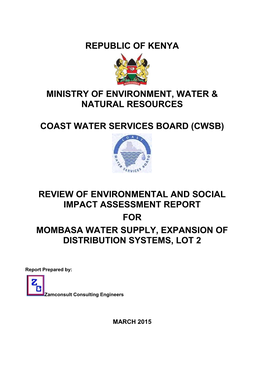 Republic of Kenya Ministry of Environment, Water