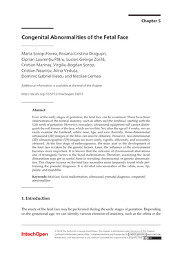 Congenital Abnormalities of the Fetal Face