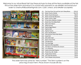 Welcome to Our Virtual Book Fair! Use These Pictures to Shop All the Items Available at the Fair