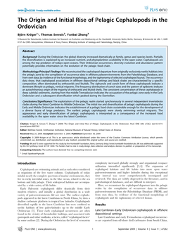 The Origin and Initial Rise of Pelagic Cephalopods in the Ordovician