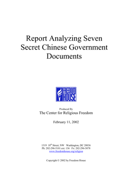 Document I Classified: Secret Document the Ministry of Public Security of the Peoples’ Republic China (Notice)1