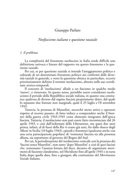 Giuseppe Parlato Neofascismo Italiano E Questione Razziale