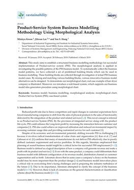 Product-Service System Business Modelling Methodology Using Morphological Analysis