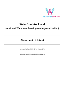 WATERFRONT AUCKLAND an Auckland Council Controlled Organisation