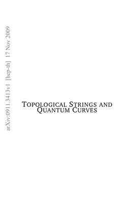 Topological Strings and Quantum Curves