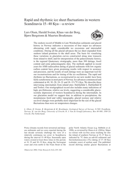 Rapid and Rhythmic Ice Sheet Fluctuations In