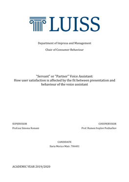"Servant" Or "Partner" Voice Assistant: How User Satisfaction Is Affected by the Fit Between Presentation and Behaviour of the Voice Assistant