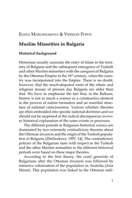 Muslim Minorities in Bulgaria