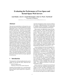 Evaluating the Performance of User-Space and Kernel-Space Web