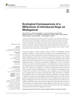 Ecological Consequences of a Millennium of Introduced Dogs on Madagascar