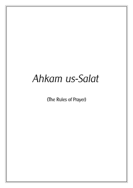 Ahkham As Salat