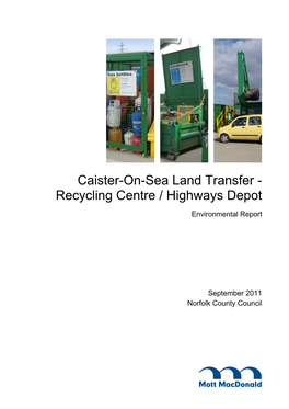 Caister-On-Sea Land Transfer - Recycling Centre / Highways Depot