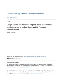 Racist and Racialized Media Coverage of Michael Brown and the Ferguson Demonstrations