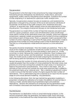 Trip Generation Trip Generation Is the First Step in the Conventional Four-Step Transportation Forecasting Process (Followed By