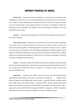 District Profile of Angul