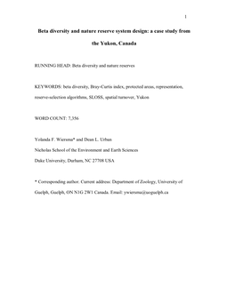 Chapter 1: Spatial Patterns of Diversity and Representation Targets At