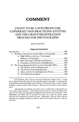 Copyright Non-Practicing Entities and the Group Registration Process for Photographs