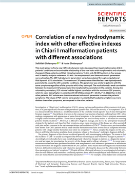 Correlation of a New Hydrodynamic Index with Other Effective Indexes In