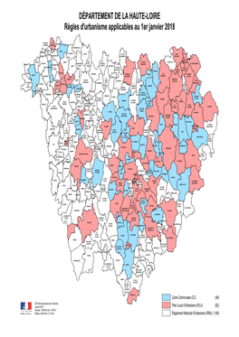 DÉPARTEMENT DE LA HAUTE-LOIRE Règles D'urbanisme Applicables Au 1Er Janvier 2018