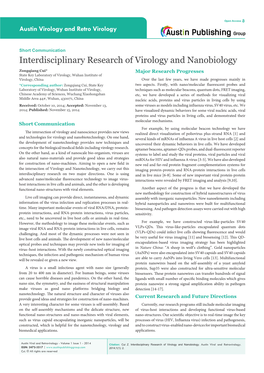 Interdisciplinary Research of Virology and Nanobiology