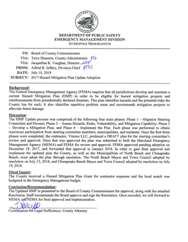 Department of Public Safety Emergency Management Division Interoffice Memorandum