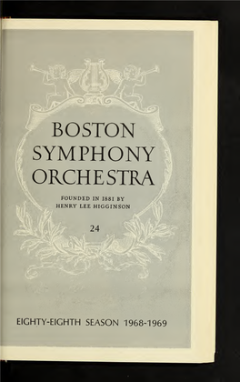 Boston Symphony Orchestra Concert Programs, Season 88, 1968-1969