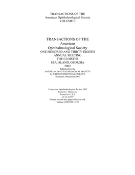 2002 Transactions of the American Ophthalmological