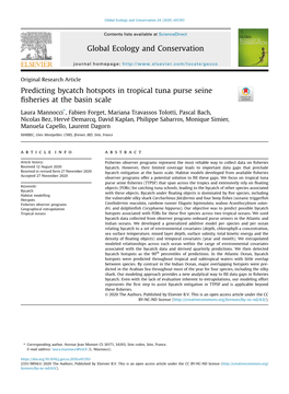 Predicting Bycatch Hotspots in Tropical Tuna Purse Seine ﬁsheries at the Basin Scale