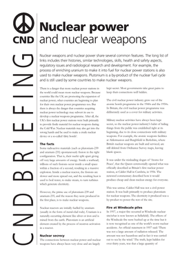 Nuclear Power and Nuclear Weapons