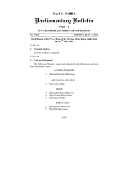 Parliamentary Bulletin