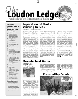 Loudon Ledger Loudon 6 7 8 9 4 5 2 3 Mission Statement… 23 27 31 16 17 18 14 15 11 12 13 10 I Inside This Issue… June 2007 9, Issue 6 Volume The