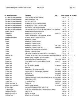 Australian Golf Bibliography - Compiled by William G Clemow As at 15/07/2009 Page 1 of 51