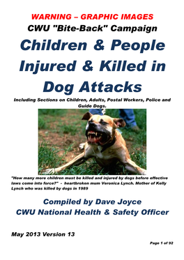 Children & People Injured & Killed in Dog Attacks