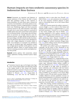 Human Impacts on Two Endemic Cassowary Species in Indonesian New Guinea