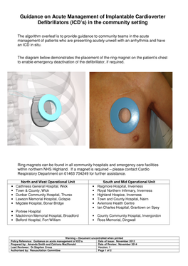 NHS Highland Guidance on Acute Management of ICD's in The