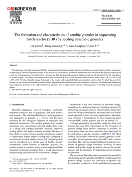 The Formation and Characteristics of Aerobic Granules in Sequencing Batch Reactor (SBR) by Seeding Anaerobic Granules