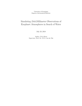 Simulating (Sub)Millimeter Observations of Exoplanet Atmospheres in Search of Water