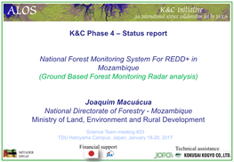 Status Report National Forest Monitoring System for REDD+ In