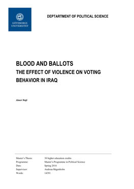Blood and Ballots the Effect of Violence on Voting Behavior in Iraq