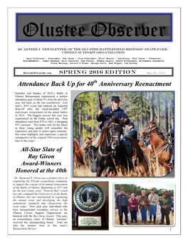 Quarterly Newsletter of the Olustee Battlefied