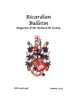 Ricardian Bulletin Ricardian Bulletin