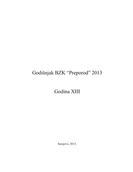 Godišnjak BZK Preporod 2013