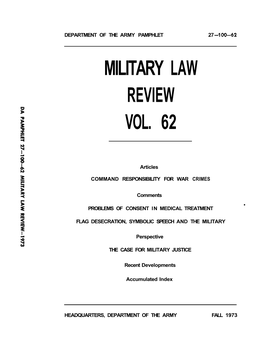 Military Law Review Vol. 62