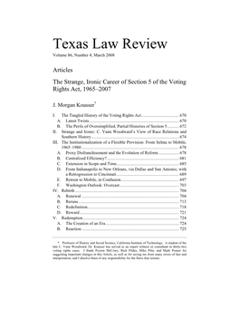 Texas Law Review Volume 86, Number 4, March 2008